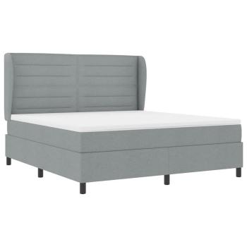 Boxspringbett mit Matratze Hellgrau 180 x 200 cm Stoff