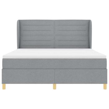 Boxspringbett mit Matratze Dunkelgrau 90x190 cm Hellgrau