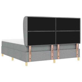 Boxspringbett mit Matratze Dunkelgrau 90x190 cm Hellgrau