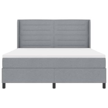 Boxspringbett mit Matratze Hellgrau 180 x 200 cm Stoff