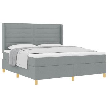 Boxspringbett mit Matratze Hellgrau 180 x 200 cm Stoff