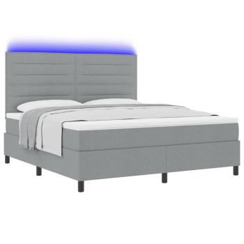 Boxspringbett mit Matratze Hellgrau 180 x 200 cm Stoff