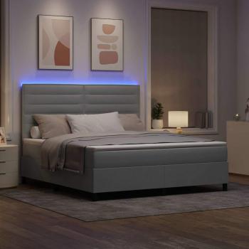 Boxspringbett mit Matratze Hellgrau 180 x 200 cm Stoff