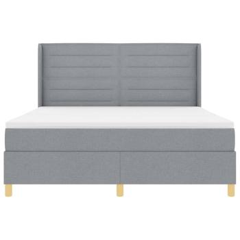 Boxspringbett mit Matratze Hellgrau 140 x 200 cm Stoff
