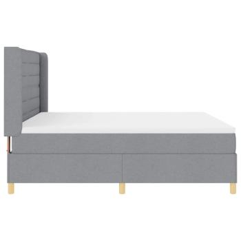 Boxspringbett mit Matratze Hellgrau 140 x 200 cm Stoff