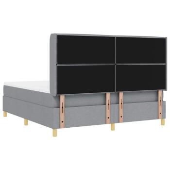 Boxspringbett mit Matratze Hellgrau 140 x 200 cm Stoff