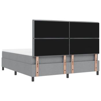 Boxspringbett mit Matratze Hellgrau 180 x 200 cm Stoff