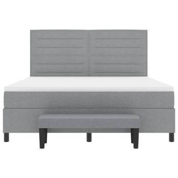 Boxspringbett mit Matratze Hellgrau 180 x 200 cm Stoff
