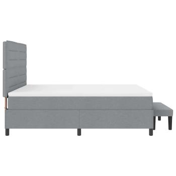 Boxspringbett mit Matratze Hellgrau 180 x 200 cm Stoff