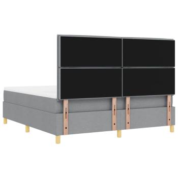 Boxspringbett mit Matratze Hellgrau 180 x 200 cm Stoff