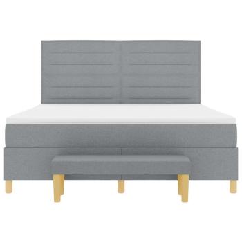 Boxspringbett mit Matratze Hellgrau 180 x 200 cm Stoff
