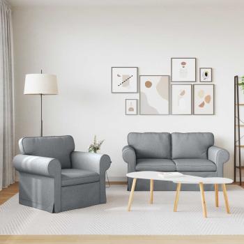 Sofa 2 pcs Hellgrau Metall