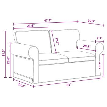 Sofa 2 pcs Dunkelgrau Metall