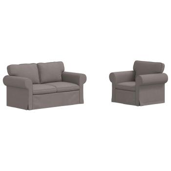 Sofa 2 pcs Taupe Metall