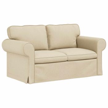 Sofa 2 pcs Creme Metall