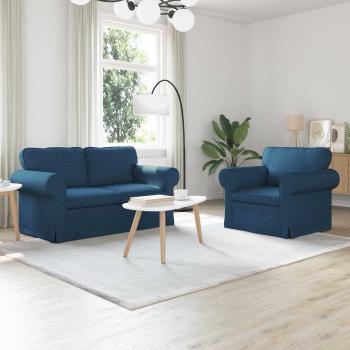 ARDEBO.de - Sofa 2 pcs Blau Metall