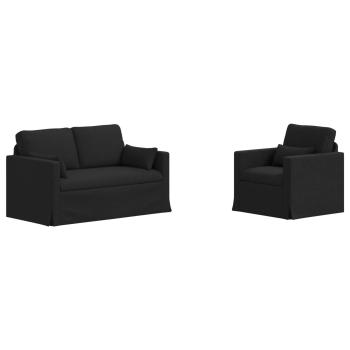 Sofa 2 pcs Schwarz Metall