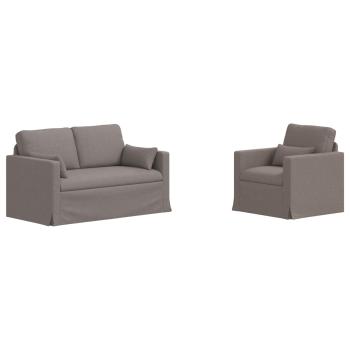 Sofa 2 pcs Taupe Metall