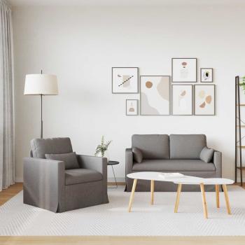 Sofa 2 pcs Taupe Metall