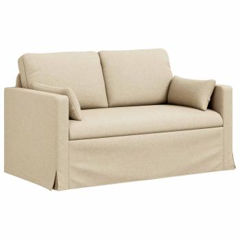 Sofa 2 pcs Creme Metall