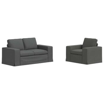 Sofa 2 pcs Dunkelgrau Metall