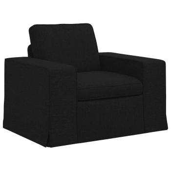 Sofa Set 2 stk. Schwarz Stoff