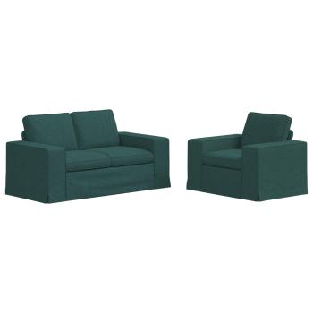 Sofa 2 pcs Dunkelgrün Metall