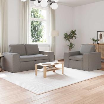 ARDEBO.de - Sofa 2 pcs Taupe Metall