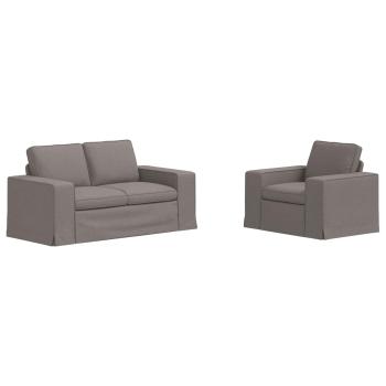 Sofa 2 pcs Taupe Metall