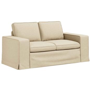 Sofa 2 pcs Creme Metall
