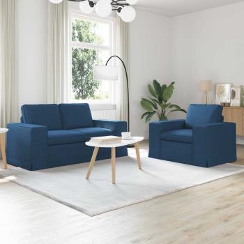 ARDEBO.de - Sofa 2 pcs Blau Metall