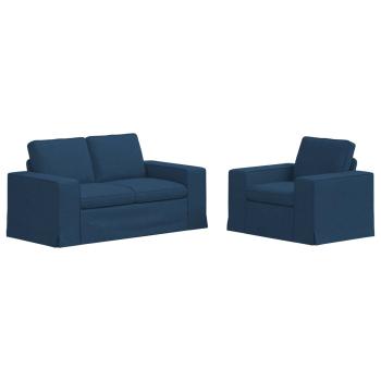 Sofa 2 pcs Blau Metall
