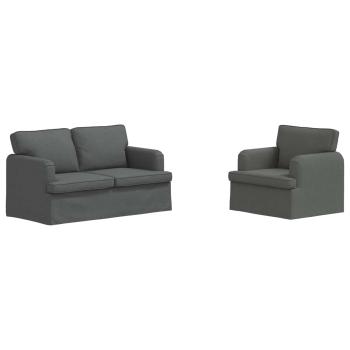 Sofa 2 pcs Dunkelgrau Metall