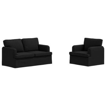 Sofa 2 pcs Schwarz Metall