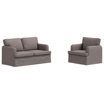 Sofa 2 pcs Taupe Metall