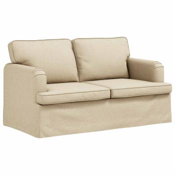 Sofa 2 pcs Creme Metall