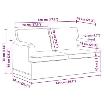 Sofa Set 2 Stk. Creme Stoff