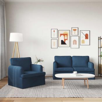 Sofa 2 pcs Blau Metall