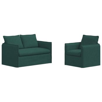 Sofa 2 pcs Dunkelgrün Metall