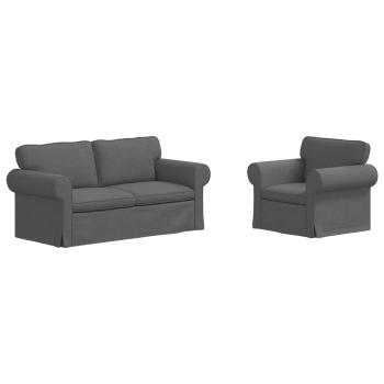 Sofa 2 pcs Dunkelgrau Metall