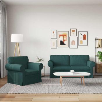 Sofa 2 pcs Dunkelgrün Metall