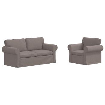Sofa 2 pcs Taupe Metall