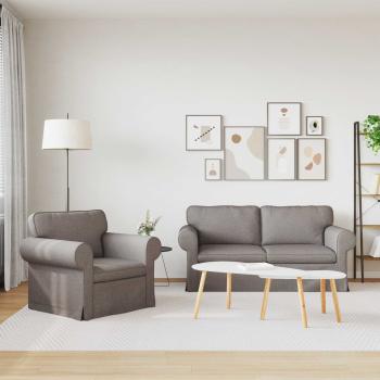 Sofa 2 pcs Taupe Metall