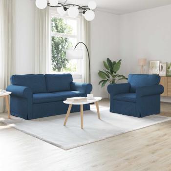 ARDEBO.de - Sofa 2 pcs Blau Metall