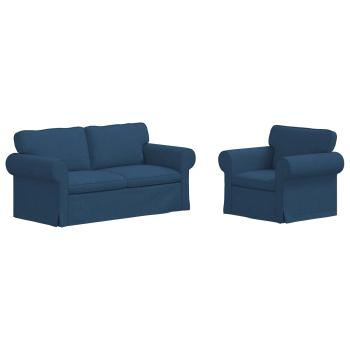 Sofa 2 pcs Blau Metall