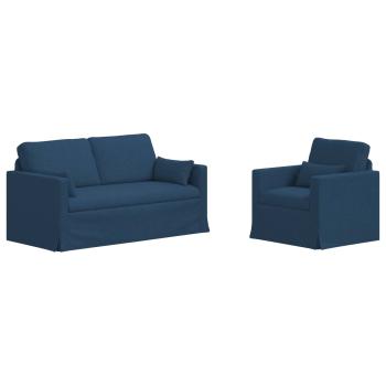 Sofa 2 pcs Blau Metall