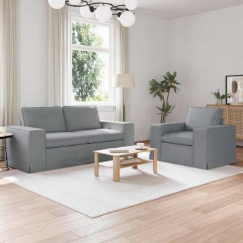 ARDEBO.de - Sofa 2 pcs Hellgrau Metall