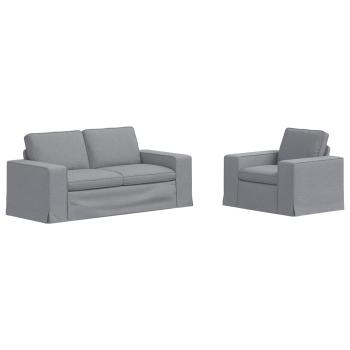 Sofa 2 pcs Hellgrau Metall