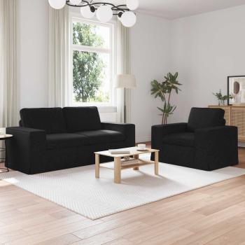 ARDEBO.de - Sofa 2 pcs Schwarz Metall