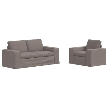 Sofa 2 pcs Taupe Metall